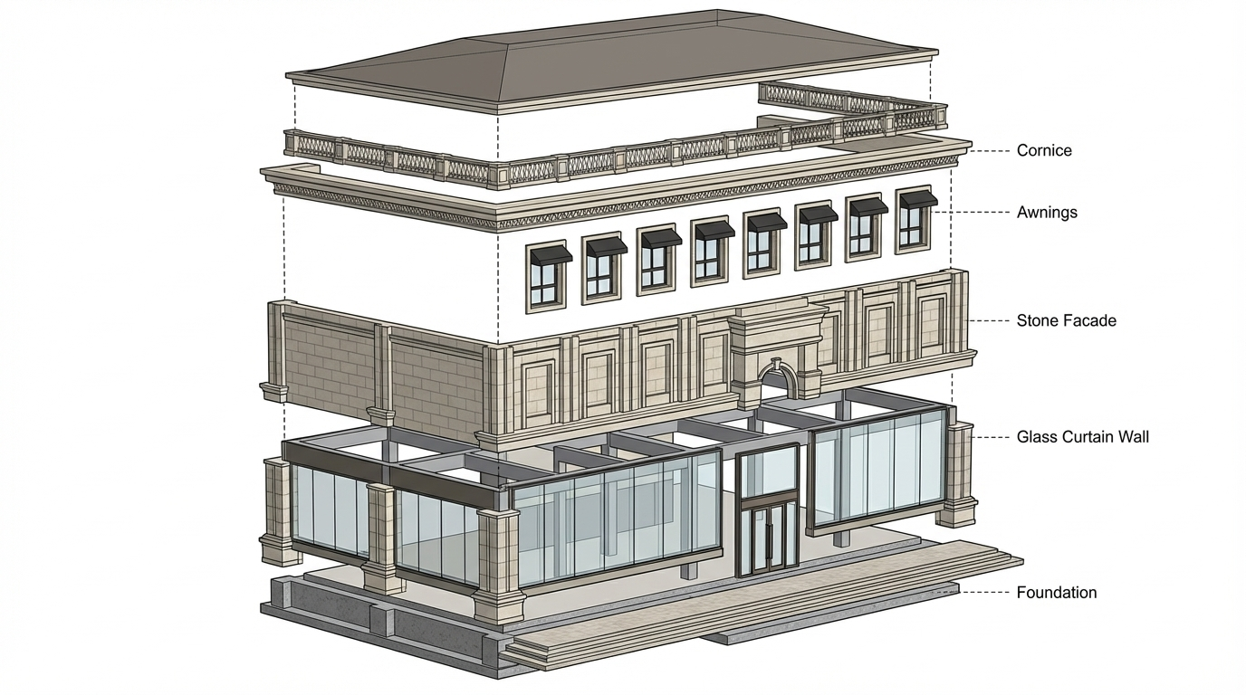 show exploded axonometric