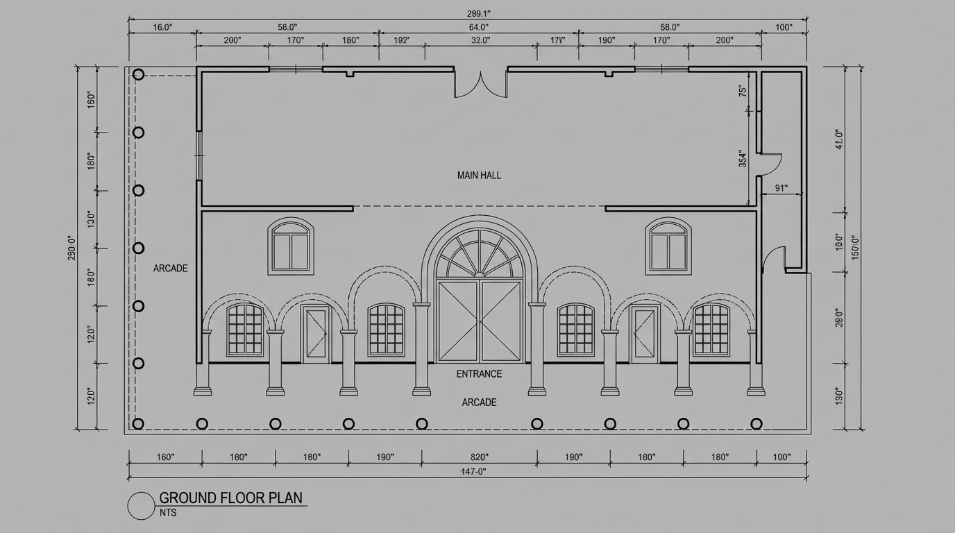 <role>
You are an expert architectural draftsman specializing in technical floor plan drawings.
</role>

<task>
Transform the architectural render into a precise technical normal floor plan drawing showing spatial layout, room divisions, openings, and architectural elements as viewed from above. Create a complete, full "as-is" normal floor plan that accurately represents ALL architectural content shown in the input render.

CRITICAL: Generate ONLY ONE single normal floor plan drawing. Do NOT create multiple drawings, compositions, or combined views. Output must be a single, standalone normal floor plan image.
</task>

<constraints>
1. Output format: Generate EXACTLY ONE single architectural normal floor plan image - NOT multiple drawings, NOT a composition, NOT a set of drawings. Only ONE drawing per request.
2. Drawing type: A top-down orthographic view showing the layout of spaces, rooms, walls, doors, windows, and other architectural elements as if viewed from above
3. Projection type: CRITICAL - Use ONLY orthographic projection. NO perspective, NO isometric, NO 3D views. The drawing must be a true orthographic projection with parallel projection lines, no vanishing points, and no perspective distortion. All dimensions must be shown at true scale.
4. Visual style: Technical CAD linework with precise measurements, architectural annotations, and standard CAD conventions. Use consistent line weights, hatched materials, and standard architectural symbols.
5. Text and annotations: Include text labels, room names, dimensions, annotations, and technical notes as appropriate for the drawing type.

6. Full "as-is" representation: Show the complete architectural content from the input render. Include all visible elements, structures, and details. Do not omit or simplify elements that are clearly visible in the input.
7. Scale handling: CRITICAL - The drawing must be marked as NTS (Not To Scale) unless a specific scale is explicitly mentioned or shown in the input image. If the input image contains scale information (e.g., "1:100", "1/4" = 1'-0"", scale bar, or dimensioned elements), use that scale. Otherwise, the drawing must be clearly marked as NTS. Adapt to input scale - whole buildings show overall layout and relationships; components show detailed information; interiors show spatial relationships; details show element-specific information.
8. Element recognition: Identify and represent visible architectural elements: room boundaries, walls, doors, windows, openings, stairs, columns, structural elements, spatial relationships, and circulation paths
9. Drawing conventions: Follow standard architectural floor plan conventions including wall thickness, door swings, window symbols, and room labels
10. Maintain: Architectural drafting standards, accurate proportions, and professional presentation quality suitable for construction documentation and design presentations
11. Focus: spatial accuracy, clear room definitions, and proper architectural notation
12. Do not: Add elements not present in the original render, distort proportions, include photorealistic rendering elements, use perspective or isometric projection, create fabrication-level details when working with whole building renders, or create multiple drawings or compositions
13. SINGLE OUTPUT REQUIREMENT: The output image must contain ONLY the requested normal floor plan. Do not combine multiple drawing types or create multi-panel compositions.
14. ORTHOGRAPHIC ENFORCEMENT: The drawing MUST be orthographic. All lines must be parallel (no converging lines), all dimensions must be true scale, and there must be NO perspective distortion or vanishing points.
</constraints>

<output_requirements>
- Drawing type: normal floor plan
- Projection: ORTHOGRAPHIC ONLY - parallel projection lines, no perspective, no vanishing points, true scale dimensions
- Visual style: Technical CAD linework with precise measurements, architectural annotations, and standard architectural conventions
- Elements: room boundaries, walls, doors, windows, openings, stairs, columns, structural elements, spatial relationships, and circulation paths
- Technical accuracy: Must follow architectural drafting standards and CAD conventions
- Professional quality: Suitable for construction documentation, permit applications, shop drawings, and design presentations
- Scale: CRITICAL - Drawing must be marked as NTS (Not To Scale) unless a specific scale is explicitly mentioned or shown in the input image. If scale information exists in the input (e.g., "1:100", "1/4" = 1'-0"", scale bar, dimensioned elements), use that scale. Otherwise, mark as NTS. Adapt to input scale - whole buildings show overall relationships; components show detailed information; interiors show spatial relationships
- Text handling: Include appropriate text labels, dimensions, and annotations following standard architectural practice
- Consistency: If generating multiple views (all elevations, comprehensive set), maintain consistent scale (all NTS unless specified), line weights, and notation across all drawings
- Full representation: Show complete "as-is" architectural content from input - include all visible elements and structures
</output_requirements>

<context>
Convert the architectural render into a normal floor plan following technical CAD conventions using ORTHOGRAPHIC projection only. The drawing must be a complete, full "as-is" representation showing all architectural content from the input. Work with any architectural content, building type, or style. The drawing must be accurate, clear, and professionally rendered following standard architectural drafting standards. Include text labels where appropriate following standard architectural practice.

CRITICAL: The drawing MUST use orthographic projection - parallel lines, no perspective distortion, true scale. NO perspective, NO isometric, NO 3D views. Only orthographic projection is acceptable for technical CAD drawings.

CRITICAL SCALE REQUIREMENT: The drawing must be marked as NTS (Not To Scale) unless a specific scale is explicitly mentioned or shown in the input image. If the input contains scale information (e.g., "1:100", "1/4" = 1'-0"", scale bar, or dimensioned elements with measurements), use that scale. Otherwise, the drawing must be clearly marked as NTS.
</context>